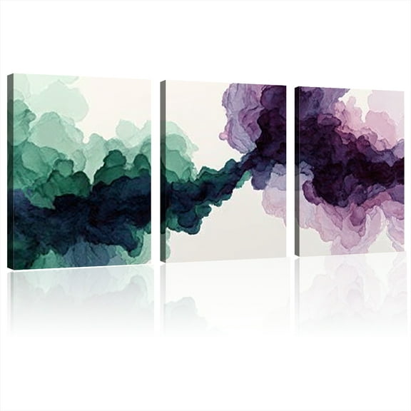 Large Modern Landscape 2D Canvas Wall green complementary experiment Living Room Sofa Wall Entryway Hallway Home Decor Wall Art Summer Holiday Gift 12x16inchx3pcs