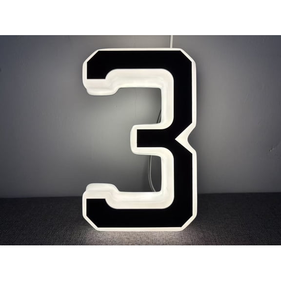 Large Modern Outdoor LED House Number Sign, Personalized Black & Gold 3 Digit Address Plaque for Yard, Street & Garage