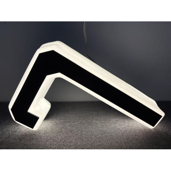 Large Modern Outdoor LED House Number Sign, Personalized Black & Gold 7 Digit Address Plaque for Yard, Street & Garage