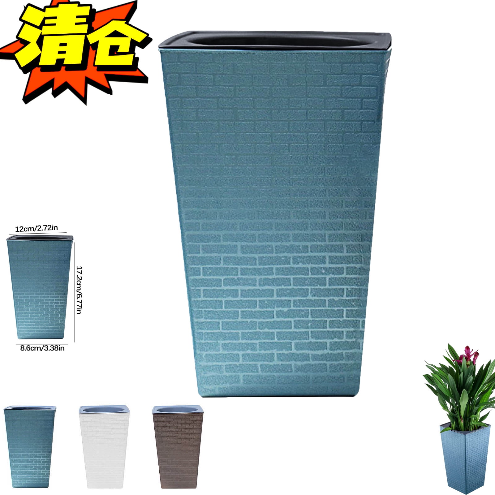 Large Modern Plant Pot with Drainage Holes for Indoor and Outdoor Plants Lightweight Self-Watering Planter for Home Office