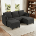 thumbnail image 1 of Large Modular Sectional Sofa with Storage,Convertible Couch, Memory Foam Cushions, Solid Wood Frame, for Living Room & Small Spaces (Grey, 79"-U Shape), 1 of 8
