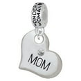 thumbnail image 1 of Large ''Mom'' Heart with Clear Crystal - Wonder Woman Charm Bead, 1 of 1
