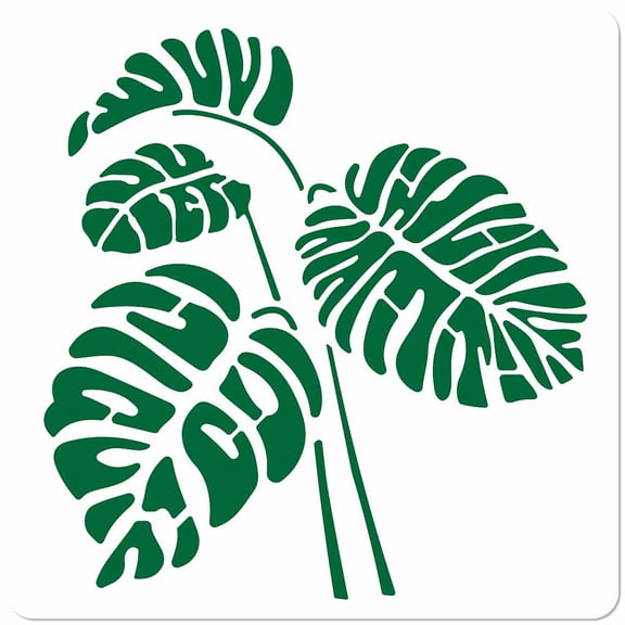 Large Monstera Leaves Stencil 30x30cm Tropical Plant Leaf Drawing Templates Botanical Themed Reusable Plastic Stencils