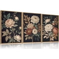 thumbnail image 1 of Large Moody Dark Flower Framed Canvas Wall Art,Retro Beige Red Peony Wall Decor,Vintage Textured Blossom Botanical Artwork,Natural Wildflower Art Print for Living Room,Bedroom,Office-16 x24 x3, 1 of 6