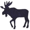 thumbnail image 1 of Large - Moose Silhouette - Black - Facing Left- Iron On Embroidered Patch, 1 of 1