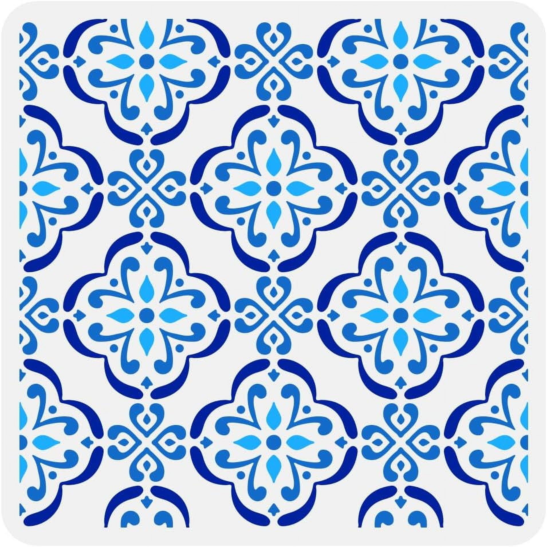 Large Moroccan Pattern Tile Stencil 11.8x11.8 inch Reusable for ...