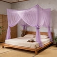 thumbnail image 1 of Large Mosquito Net for Bed, 4-Post Bed Canopy Cover for King Size, Indoor Outdoor Camping Travel, Breathable Polyester Mesh, Easy Hang Setup for Home Patio, Fits Mattress Up to 94inx82in, 1 of 6