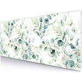 thumbnail image 1 of Large Mouse Desk Pad, Green Grass Mouse Pad Mat, Leaves Pattern Art Non-Slip Rubber Base Mousepad with Designs, Keyboard Mouse Mat Desk Pad for Work, Laptop, 31.5 X 11.8 Inch, 1 of 5