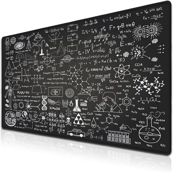 Large Mouse Mat Black Gaming Mousepad, Oversized Mouse Pads Long Desk Pad, Desktop Computer Pad Waterproof Non-Slip Rubber Base, 35.4 X 15.7 inch for Work/Game/Office/Home Science Formulas
