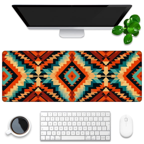 Large Mouse Mat,Desk Protector,Rubber Office Mat,Anti-Fray Stitched Edges,Waterproof Pad for Office & Gaming (35.4" x 15.7") - Massive Spiral Galaxy with Glowing Dust in The Center