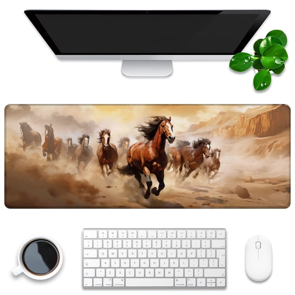 Large Mouse Mat,Desk Protector,Rubber Office Mat,Anti-Fray Stitched Edges,Waterproof Pad for Office & Gaming (35.4" x 15.7") - Render of Bee Isolated on Yellow Background