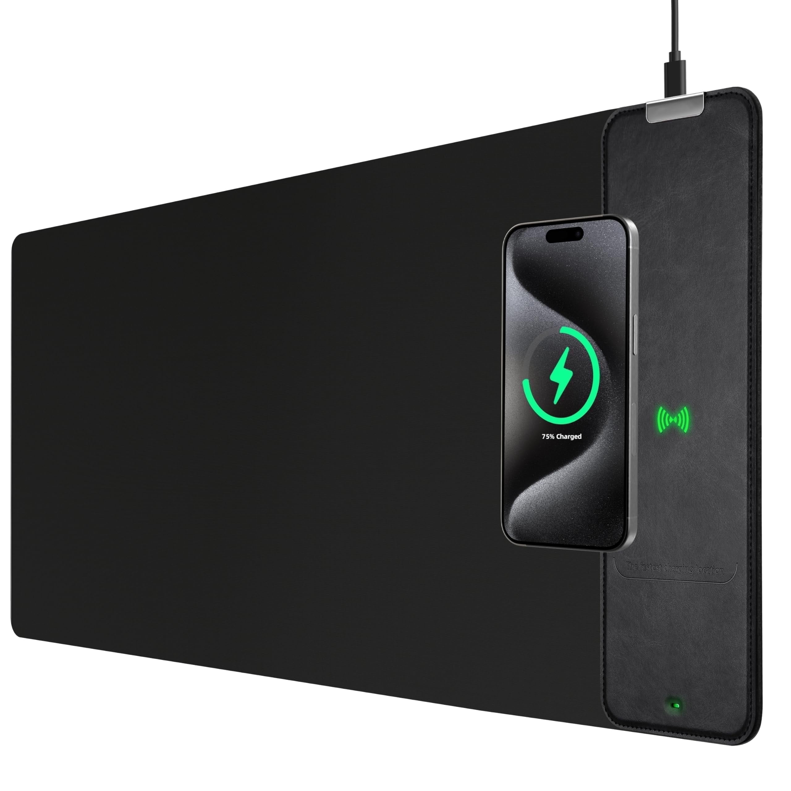Miroddi Mouse Pad with Wireless Charging, Gaming Mousepad with 10W Wireless Charger, Large Desk Mat with Waterproof Non-Slip Rubber Base