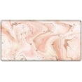 thumbnail image 1 of Large Mouse Pad 31.4 x 15.7inches 3mm XXL Extended Gaming Mouse Pad Mat with Non-Slip Base Stitched Mousepad for Computer,Office,Keyboard and Laptop-Pink Gold Marble，Waterproof Desk Mat, 1 of 6