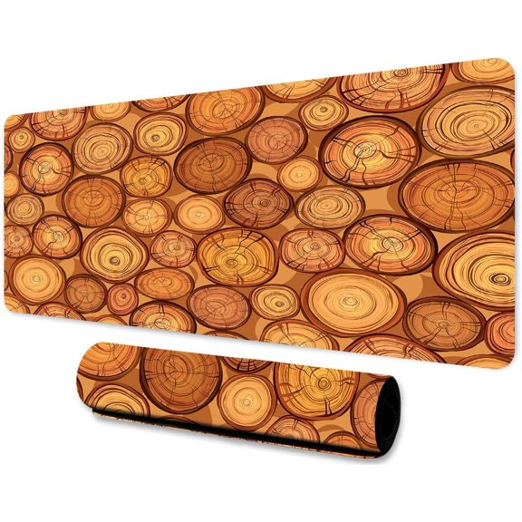 Large Mouse Pad 31.5x11.8 Inches Vintage Plants Trees Wood Blocks Graphic Printed Game Mouse Pad for Home Office Gaming Work BDMLMN26