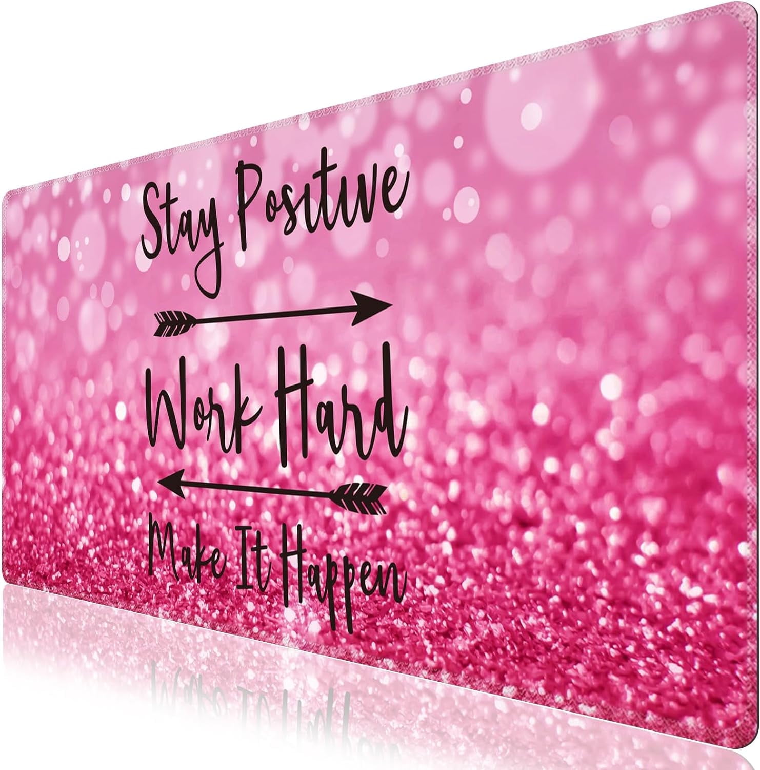 Large Mouse Pad (35.4x15.7 in), Desk Mat Gaming Mousepad with Stitched Edges, Keyboard Mouse Mat Desk Pad for Work, Game, Office, Home-Rose Gold