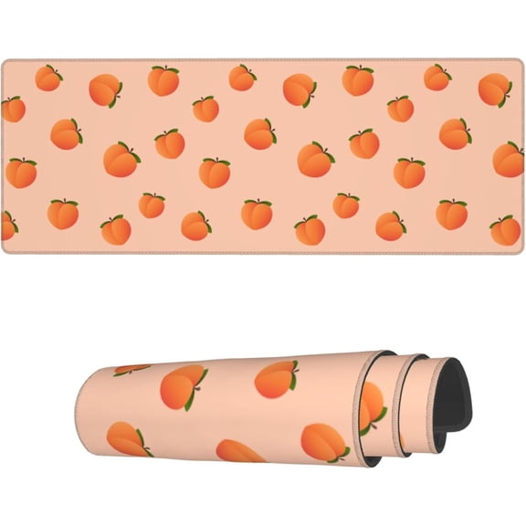 Large Mouse Pad 3D Fruit Peach Extended Gaming Mouse Pad with Stitched Edges Laptop Computer Keyboard Mouse Mat Desk Pad for Work Game Office Home