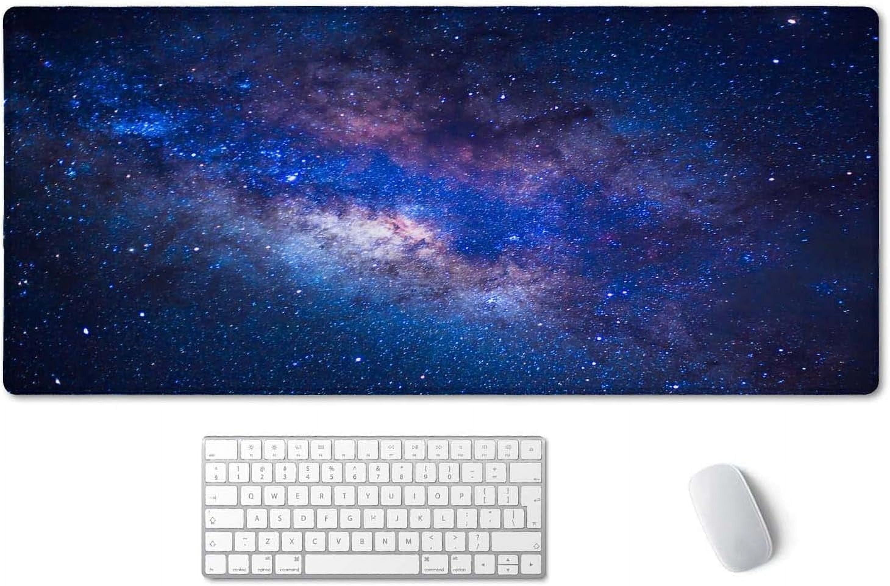 Large Mouse Pad, Cute Space Desk Mat for Desktop, Women Girls Waterproof Gaming Mousepad, Milky Way Galaxy Computer PC Laptop Protector Writing Pads for School Office Home 35.5" x 15.7"