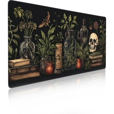 Large Mouse Pad Dark Academy Mouse Mat for Home and Office Skull Large Gaming Mouse Pad for Laptop Keyboard Mat with Non-Slip Rubber Base,Stitched Edges (31.5"x15.7")