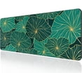 thumbnail image 1 of Large Mouse Pad for Desk (31.5X11.78 in), Waterproof Keyboaed Pad with Stitched Edge, Non-Slip Natural Rubber Base Keyboard mats for Desk for Keyboard, Mouse and Desktop, Green Lotus Leaf, 1 of 6