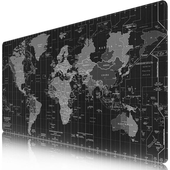 Large Mouse Pad, Desk Pad with Non-Slip Base Extended Mouse Pad XXL Keyboard Mouse Pad Desk Mat On Top of Desks for Work, Game, Office, Home - World Map (31.5x15.7 in)