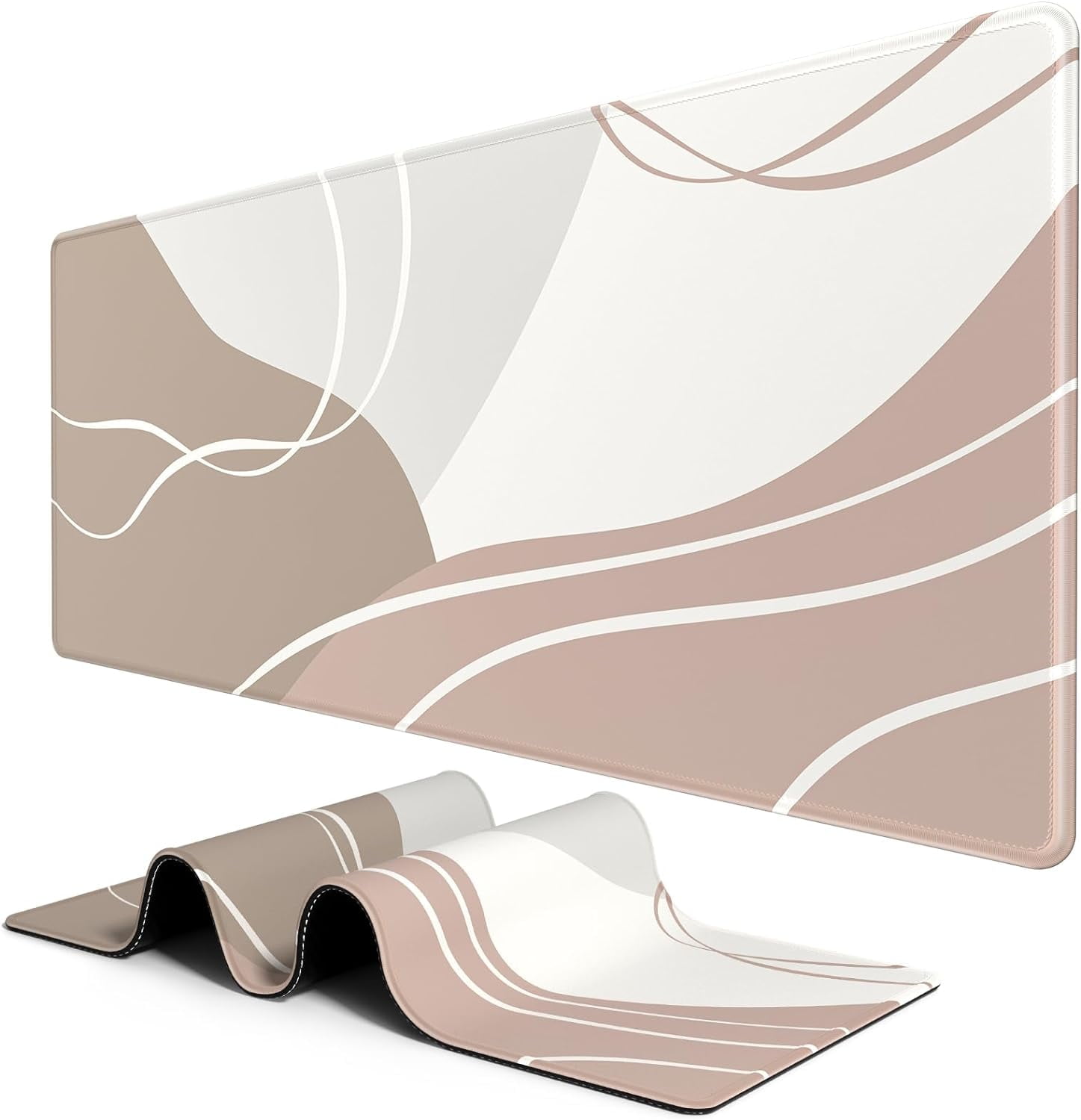 Large Mouse Pad, Desk Pad, XXL XL Extended Gaming Mouse Pad, Desk Mat for Office & Home, Long Keyboard Mat, Huge Mouse Pad, Desktop Full Cover 31.5 x 11.8 Inches, Art Modern Abstract Lines