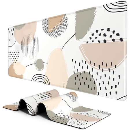 Large Mouse Pad, Desk Pad, XXL XL Extended Gaming Mouse Pad, Desk Mat for Office & Home, Long Keyboard Mat, Huge Mouse Pad, Desktop Full Cover 31.5 x 11.8 Inches, Minimalist Abstract Paintings