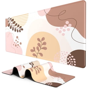 Large Mouse Pad, Desk Pad, XXL XL Extended Gaming Mouse Pad, Desk Mat for Office & Home, Long Keyboard Mat, Huge Mouse Pad, Desktop Full Cover 35.4 x 15.7 Inches, Boho Pink Abstract Flower