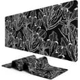 thumbnail image 1 of Large Mouse Pad, Desk Pad, XXL XL Extended Gaming Mouse Pad, Desk Mat for Office & Home, Long Keyboard Mat, Huge Mouse Pad, Desktop Full Cover 35.4 x 15.7 Inches, Art Impressionist Flower Black, 1 of 6