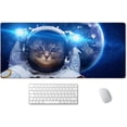 thumbnail image 1 of Large Mouse Pad, Full Desk XXL Extended Gaming Mouse Pad 35.4" x 15.7", Waterproof Desk Mat Stitched Edges, Non-Slip Laptop Computer Keyboard Mousepad for Office and Home - Galaxy Astronaut Cat, 1 of 6