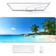 thumbnail image 1 of Large Mouse Pad, Full Desk XXL Extended Gaming Mouse Pad 35" X 15", Waterproof Desk Mat with Stitched Edges, Non-Slip Laptop Computer Keyboard Mousepad for Office and Home, Beach Design, 1 of 6