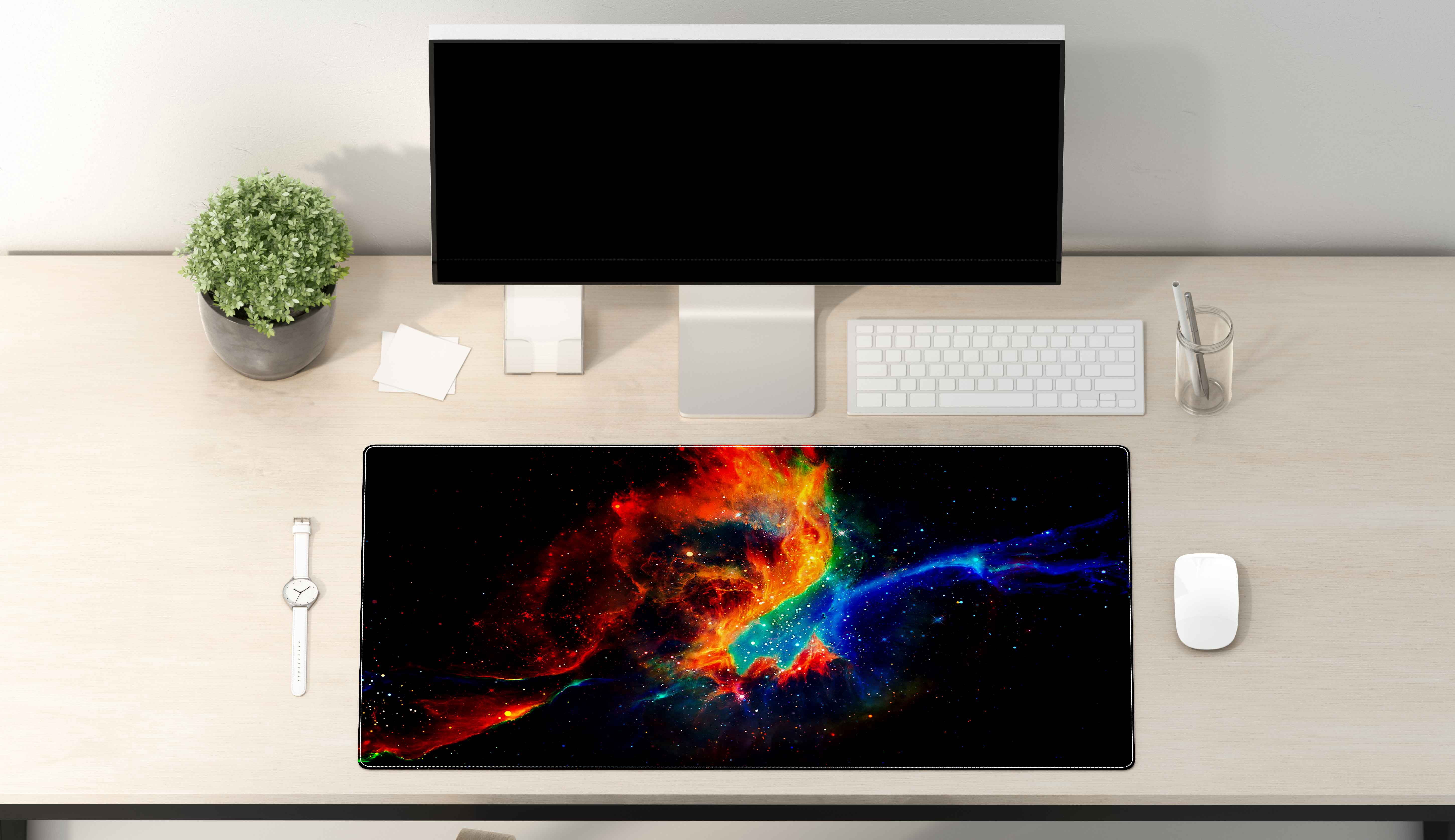 Large Mouse Pad, Full Desk XXL Extended Gaming Mouse Pad-Desk Pad- universe - Portable Large Desk Pad - Non Slip Water Resistant Rubber Base-Gaming Mouse Pad Keyboard Pad