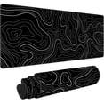 thumbnail image 1 of Large Mouse Pad Gaming with Stitched Edges,Topographic Map Gaming Mousepad, Extended XL Desk Mat with Anti-Slip Base, Cool Minimalist Desk Pad for Keyboard and Mouse, 31.5 x 11.8 in, Black, 1 of 7