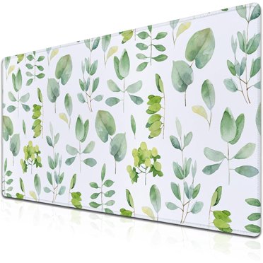 XL Mouse Pad,Green Desk Mat,Cute Desk Mat,Green Mouse Pad,Botanical Decor,Green Desk Accessories,Floral Mouse Pad,Green Office Supplies,cottagecore Gifts,11.8 * 31.5 Inches
