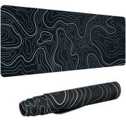 Large Mouse Pad Mat (31.5x11.8in), TSV Extended Gaming Mousepad Background Topographic Map Desk Pad for Laptop Computer