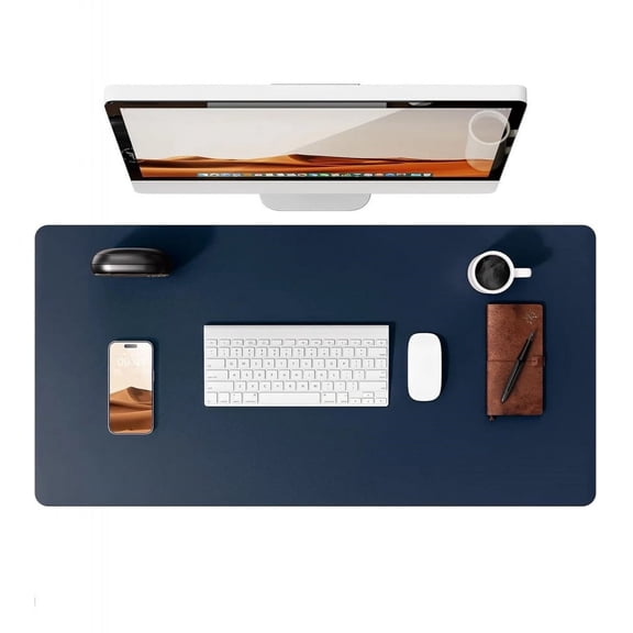 Large Mouse Pad,Office Desk Mat, Leather Desk Pad Protector, Non-Slip PU Leather Desk Blotter, Laptop Desk Pad