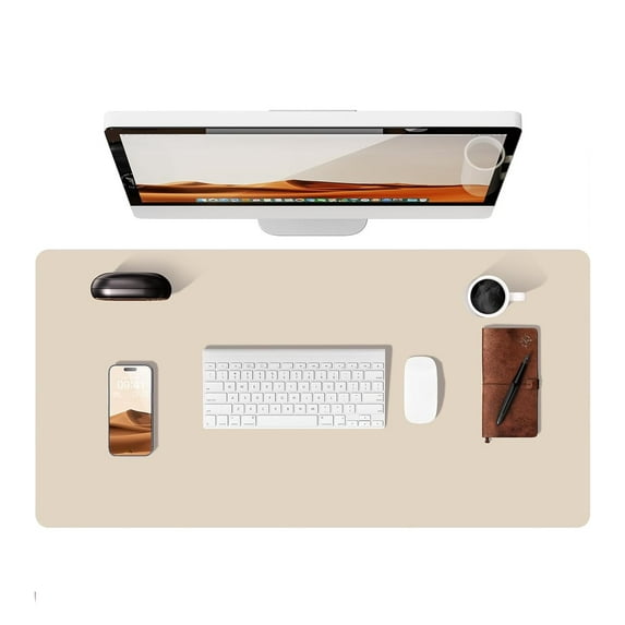 Large Mouse Pad,Office Desk Mat, Leather Desk Pad Protector, Non-Slip PU Leather Desk Blotter, Laptop Desk Pad