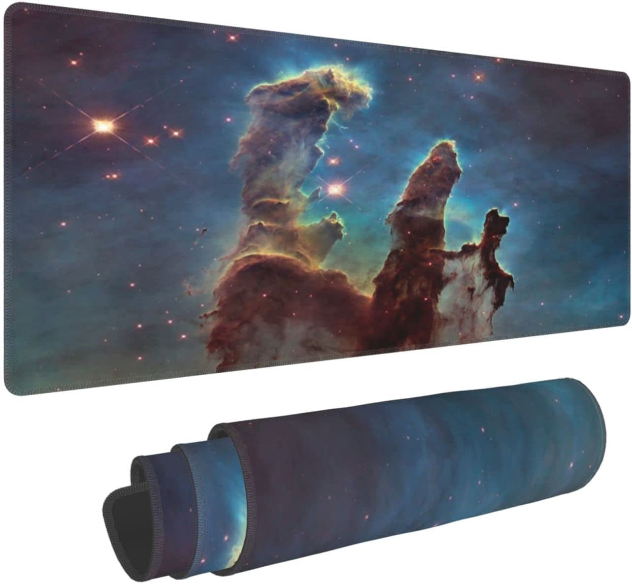 Large Mouse Pad, Pillars of Creation -Functional Desk Pad with Stitched Edges, XXL Mouse Pad Large (31.5x11.8 Inch) w/ Brilliant Design, Desk Mat Keyboard Pad Non Slip Base Gaming Mousepad