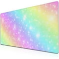 thumbnail image 1 of Large Mouse Pad Pink Gaming Mouse Pads Desk Mat for Women Computer Desk Pads Desk Pad Mat Non-Slip Rubber Base 35.4 X 15.7 for Game Office, Shiny Colorful Rainbow Background, 1 of 7