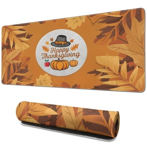Large Mouse Pad,Rustic Autumn Farm Pumpkins Harvest Rectangle Desk Mat Non-Slip Rubber Base for Desk Gaming Laptop Gaming Mouse Pad for Gaming Gifts (31.5x11.8in)