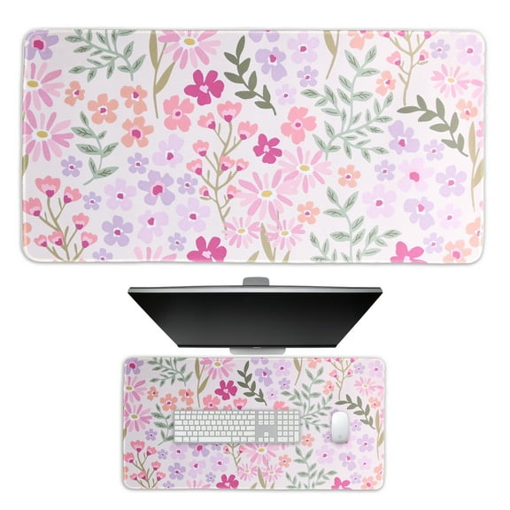 Large Mouse Pad with Stitched Edge  Premium Mousepad Washable Cloth  Computer Mouse Pad with Non-Slip Rubber Base  Mouse Pads for Computers  Laptop  Mouse  Writing Desk  23.62x11.81 inch