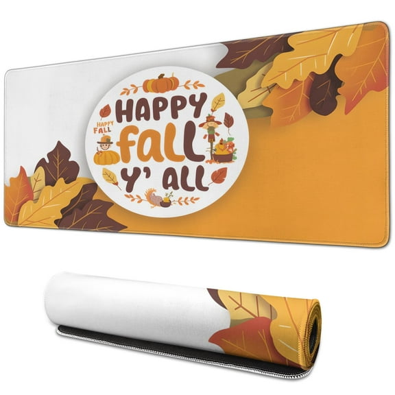 Large Mouse Pad,Welcome Thanksgiving Pumpkin Harvest Rectangle Desk Mat Non-Slip Rubber Base for Desk Gaming Laptop Mouse Mats for Gaming Gift (31.5x11.8in)