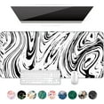 thumbnail image 1 of Large Mouse Pad, XXL Desk Pad, Extened 35" x 15", Non-Slip Rubber Base, Stitched Edges, Superior Surface, Waterproof Keyboard Mat, Large Mousepad for Gamer, Office & Home, Abstract Line, 1 of 6