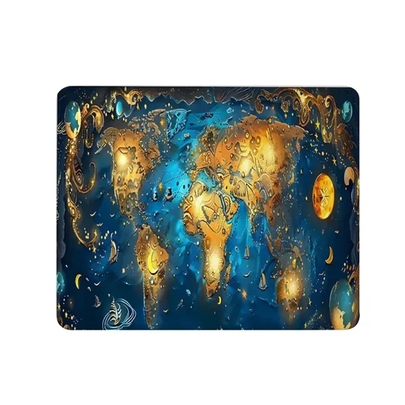 Large Mouse Pad for Keyboard and Mouse with Anti-Slip Rubber Base, Keyboard Pad Mouse Mat for Home and Office,World Map