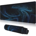 thumbnail image 1 of Large Mouse Pads Black Blue Modern Abstract Fantasy Galaxy Non-Slip Rubber Base, Gaming Mousepad, Keyboard and Mouse Pad with Stitched Edges,PC Desk Mat for Game,Work,Office(31.5"*11.8"), 1 of 6
