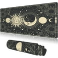 thumbnail image 1 of Large Mouse Pads Black Gold Tarot Moon Phases Sun Moon Stars Non-Slip Rubber Base Gaming Mousepad, Keyboard and Mouse Pad with Stitched Edges,PC Desk Mat for Game,Work,Office(31.5"*11.8"), 1 of 6