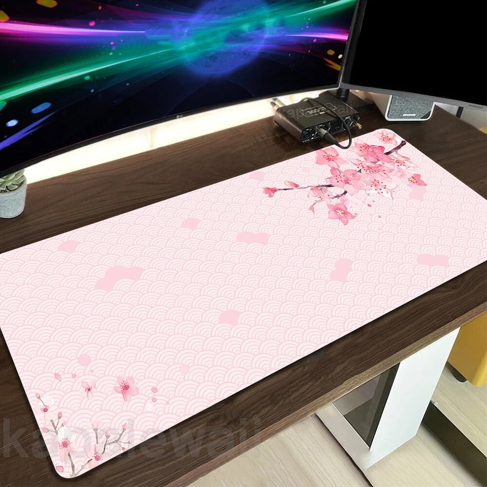 Large Mousepad Japanese Style Desk Pad Pc Gamer Keyboard Pads Sakura