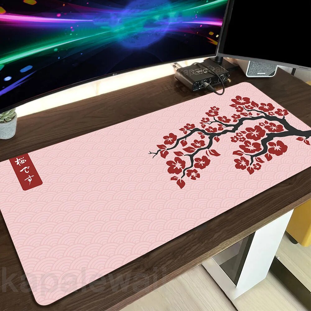 Large Mousepad Japanese Style Desk Pad Pc Gamer Keyboard Pads Sakura