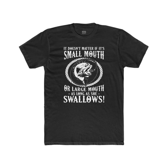 Large Mouth Swallows Mens Cotton Crew Tee Fishing TShirt
