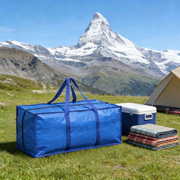 Large Moving Bags and Clothing Storage Bags with Strong Zipper & Carry Handles, Stackable, Heavy Duty Packing Moving Boxes for College Dorm Room