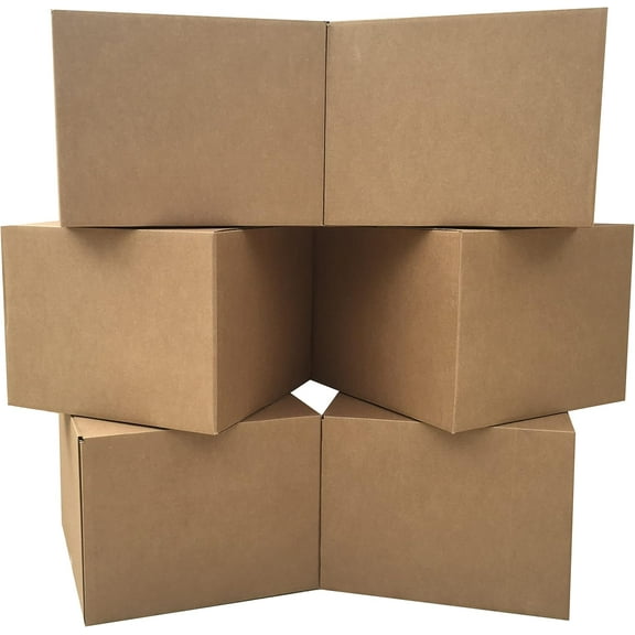 Large Moving Boxes, 20" x 20" x 15" (Pack of 6), Corrugated Cardboard Boxes for Packing, Shipping, Packing & Moving